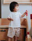 Argan Check Muslin and Linen Set