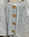 Cable Wool Cardigan | Frozen Melange