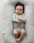 baby on snuggle me organic infant lounger cover only sage