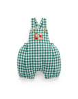 baby kids in purebaby christmas festive gingham overall coriander baby christmas outfit