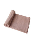 mushie organic cotton muslin swaddle natural