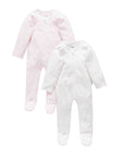 purebaby zip growsuit pink baby