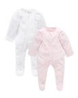 purebaby zip growsuit pink blossom