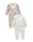 purebaby zip growsuit wattle bee