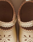 Light Gold Leather Eyelet Mary Jane
