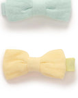 purebaby organic baby linen bow clips