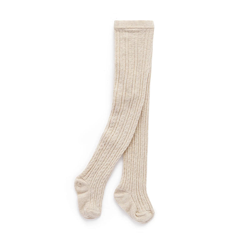 Beige Cable Tights