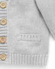 Wool Blend Cardigan | Grey Melange