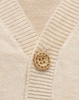 purebaby classic cardigan sand melange organic cotton baby cardigan