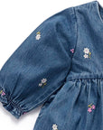 purebaby organic cotton baby dress denim broderie dress baby