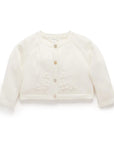 purebaby organic embroidered cardigan vanilla baby girl