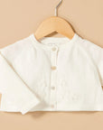 purebaby organic embroidered cardigan vanilla baby girl