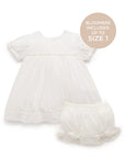 purebaby organic embroidered dress vanilla baby girl