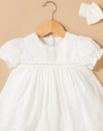 purebaby organic embroidered dress vanilla baby girl