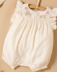 purebaby embroidered romper cloud baby baptism baby 100 days baby shower outfit