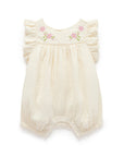 purebaby embroidered romper cloud baby baptism baby 100 days baby shower outfit