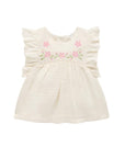 Embroidered Ruffle Top Cloud