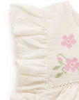 purebaby organic embroidered ruffle top cloud