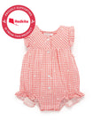 purebaby organic Festive Bodysuit Gingham Star Broderie organic cotton baby clothes