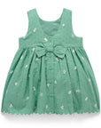 baby kids purebaby organic festive embroidered green dress baby girl christmas outfit