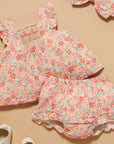 purebaby organic fsetive floral set baby girl floral outfit