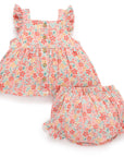purebaby organic fsetive floral set baby girl floral outfit