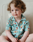baby kids christmas festive friends pyjamas pj set purebaby organic cotton sleepwear
