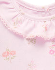 purebaby floral pointelle bodysuit baby girl