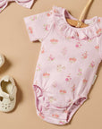 purebaby floral pointelle bodysuit baby girl