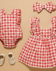 purebaby organic heart gingham dress baby girl christmas valentine day outfit