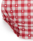 purebaby organic heart gingham overall bodysuit valentine outfit