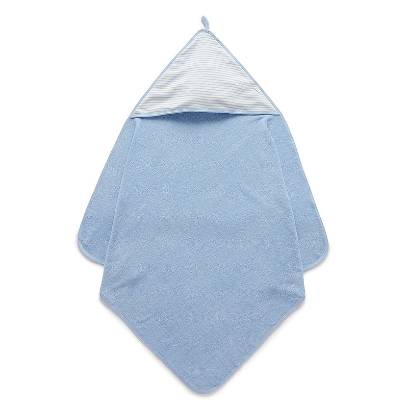 Purebaby Hooded Towel Blue Melange Little Suite