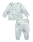 kids organic cotton pyjama set mist polar friends