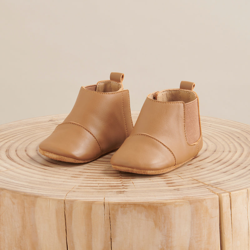 Leather Chelsea Booties Tan