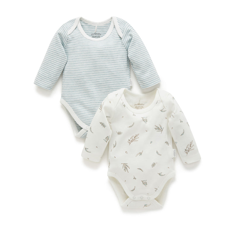 purebaby long sleeve bodysuit organic cotton baby clothes