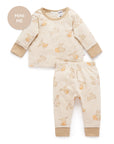 purebaby organic long sleeve textured pyjama set PJ set easter bunny kids pj