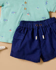 purebaby marine linen blend shorts kids shorts organic cotton shorts