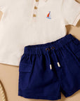 purebaby marine linen blend shorts kids shorts organic cotton shorts