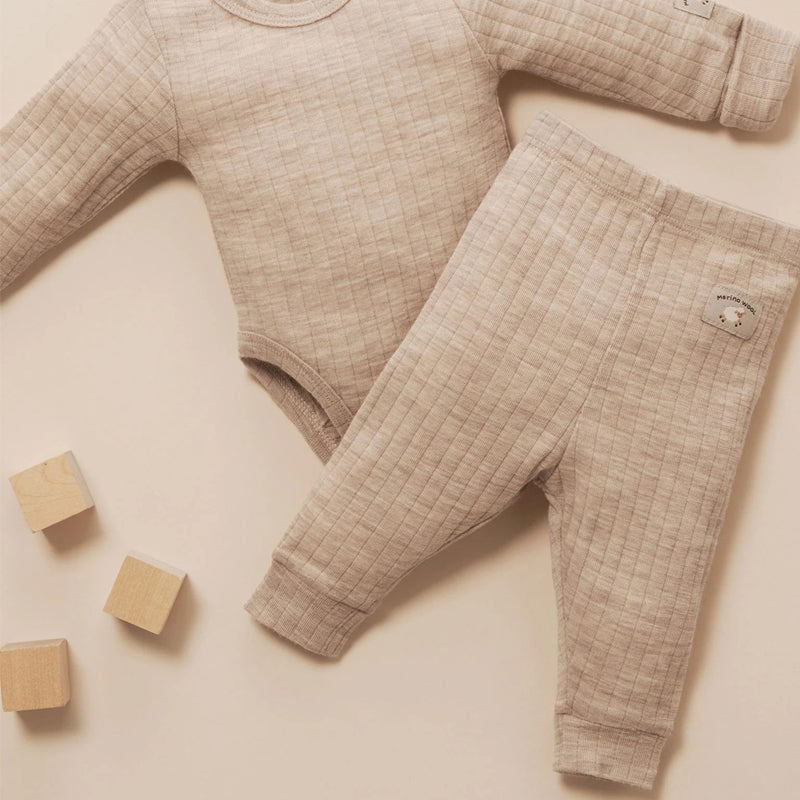 Cream Baby Leggings, Merino Wool main image 0