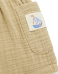 Crinkle Cotton Shorts Driftwood