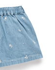 purebaby organic cotton kids girls shorts daisy denim shorts