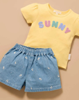 purebaby organic cotton kids girls shorts daisy denim shorts