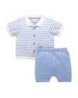 purebaby organic cotton knitted polo set baby boy