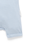 purebaby organic cotton baby clothes blue puppy short growsuit
