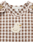 purebaby organic cotton brown ducky romper baby