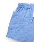 purebaby organic cotton baby clothes crinkle cotton shorts blue jay