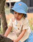 purebaby organic cotton denim bucket sun hat baby kids
