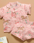 purebaby organic cotton kids pajama set girls horses