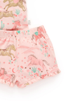 purebaby organic cotton kids pajama set girls horses