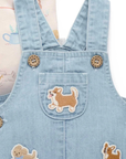 purebaby organic blue doggy overall denim set organic cotton baby kids clothes